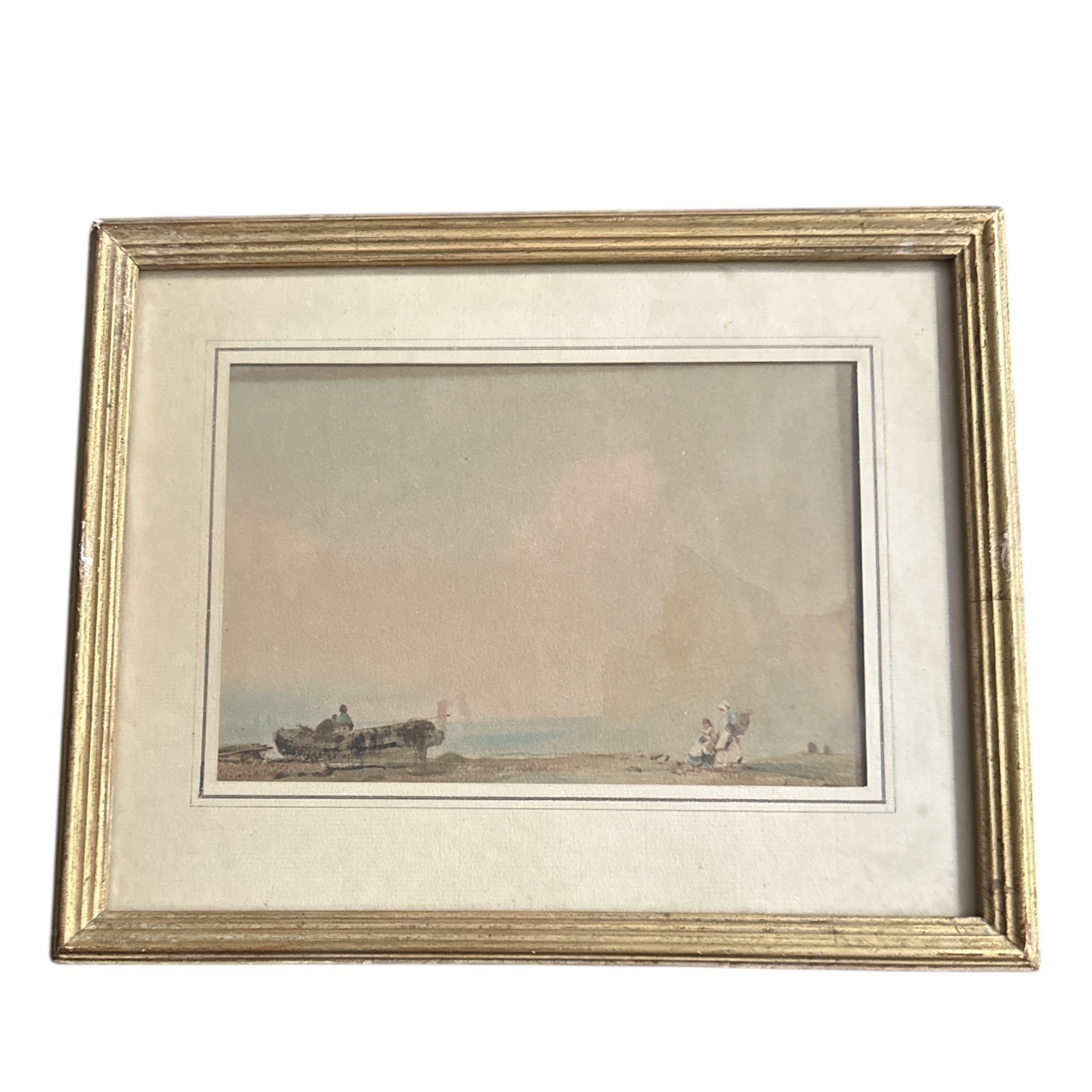 Aquarelle par Jules Jamin vers 1855. BroAqJJ2. La Route des Rois. Brocante