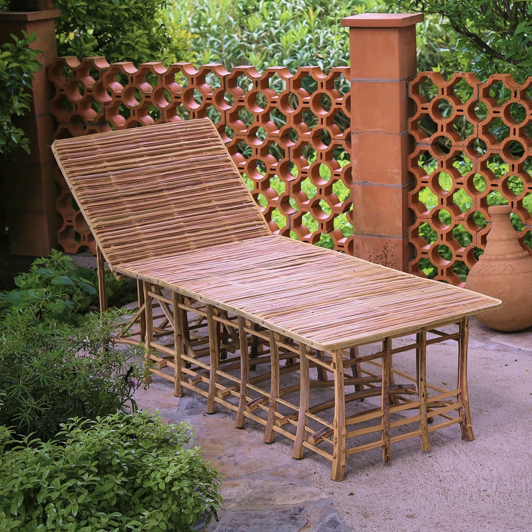 Meuble Artisanal en Bois de Palmier Dattier-Chaise Longue New Paloma-Egypte (163x66cm)
