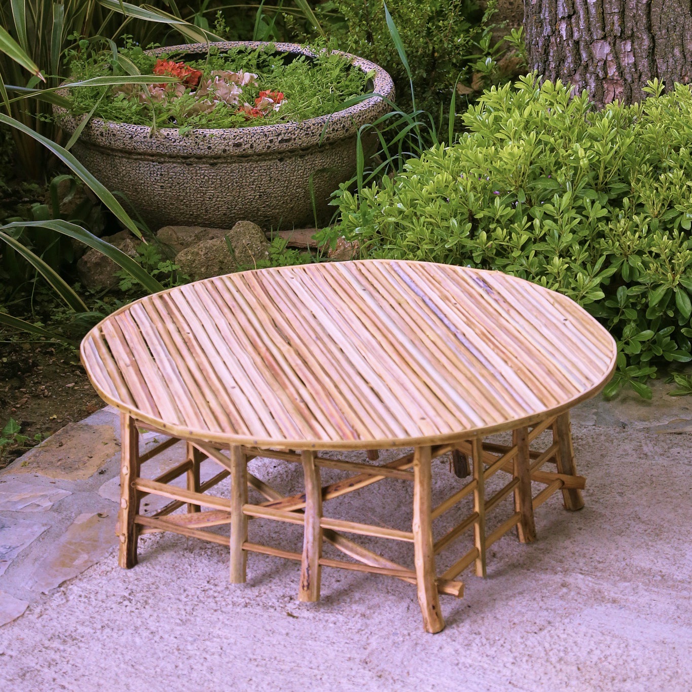 Meuble Artisanal en Bois de Palmier Dattier-Table basse Nadim-Egypte. MobPTN. La Route des Rois. Lifestyle. Mobilier artisanal
