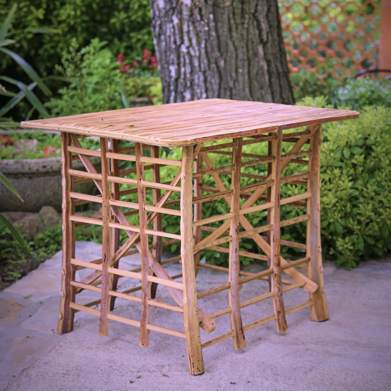 Meuble Artisanal en Bois de Palmier Dattier-Grande Table Wilaya-Egypte (102x71cm)