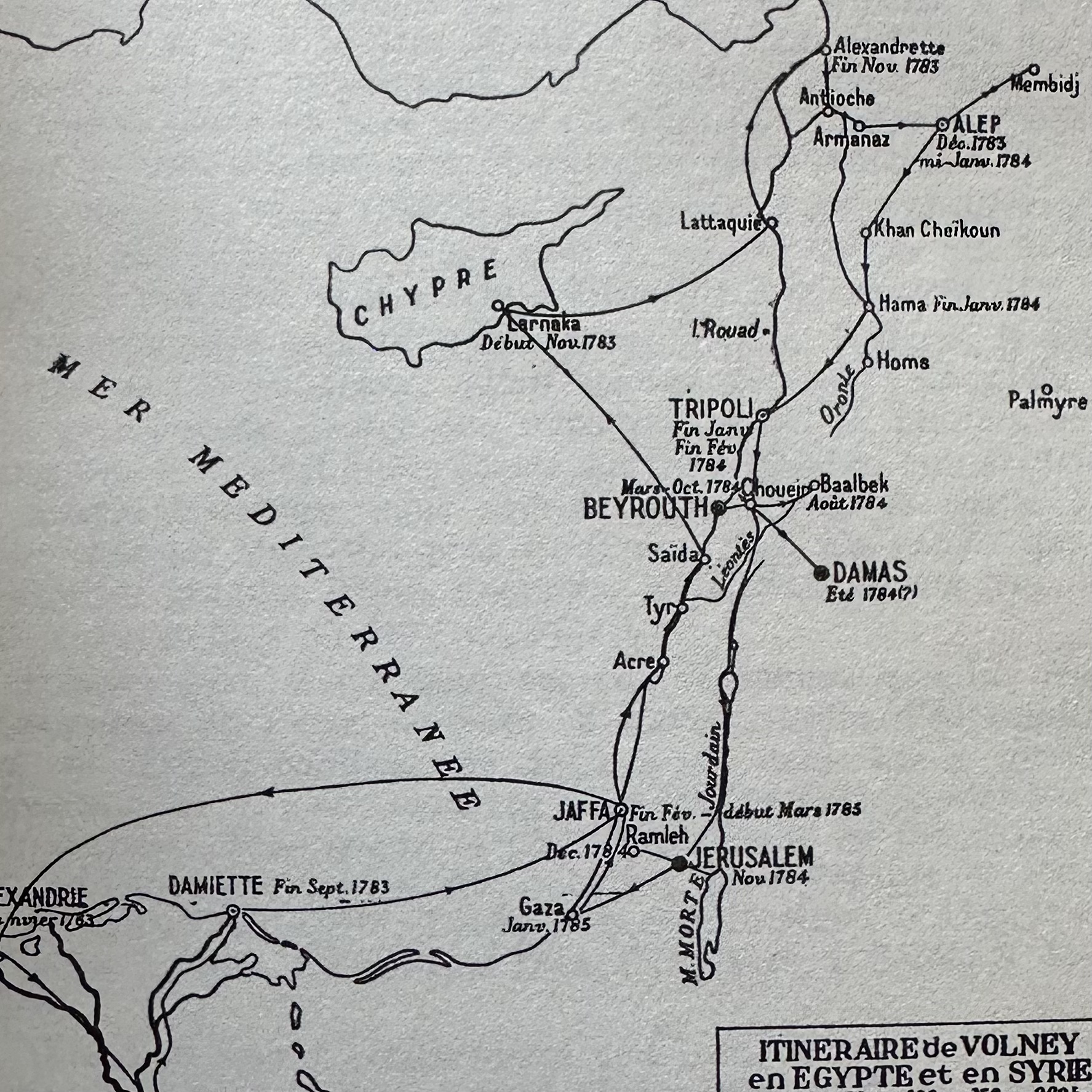 VOLNEY : Voyage en Égypte et en Syrie. La Route des Rois. Librairie. Voyage