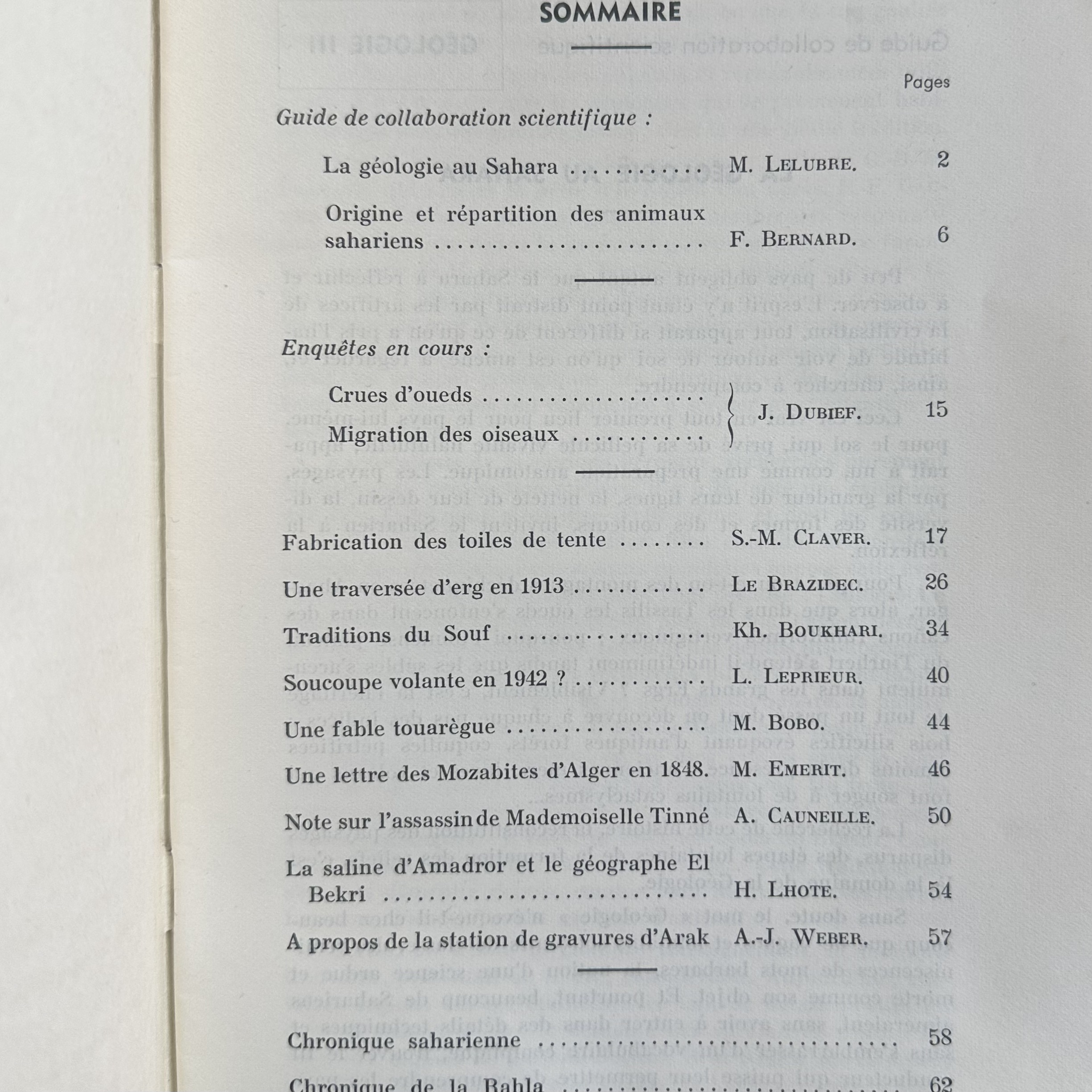 Collectif : Bulletin de Liaison Saharienne N°14 Octobre 1953. La Route des Rois. Librairie. Histoire