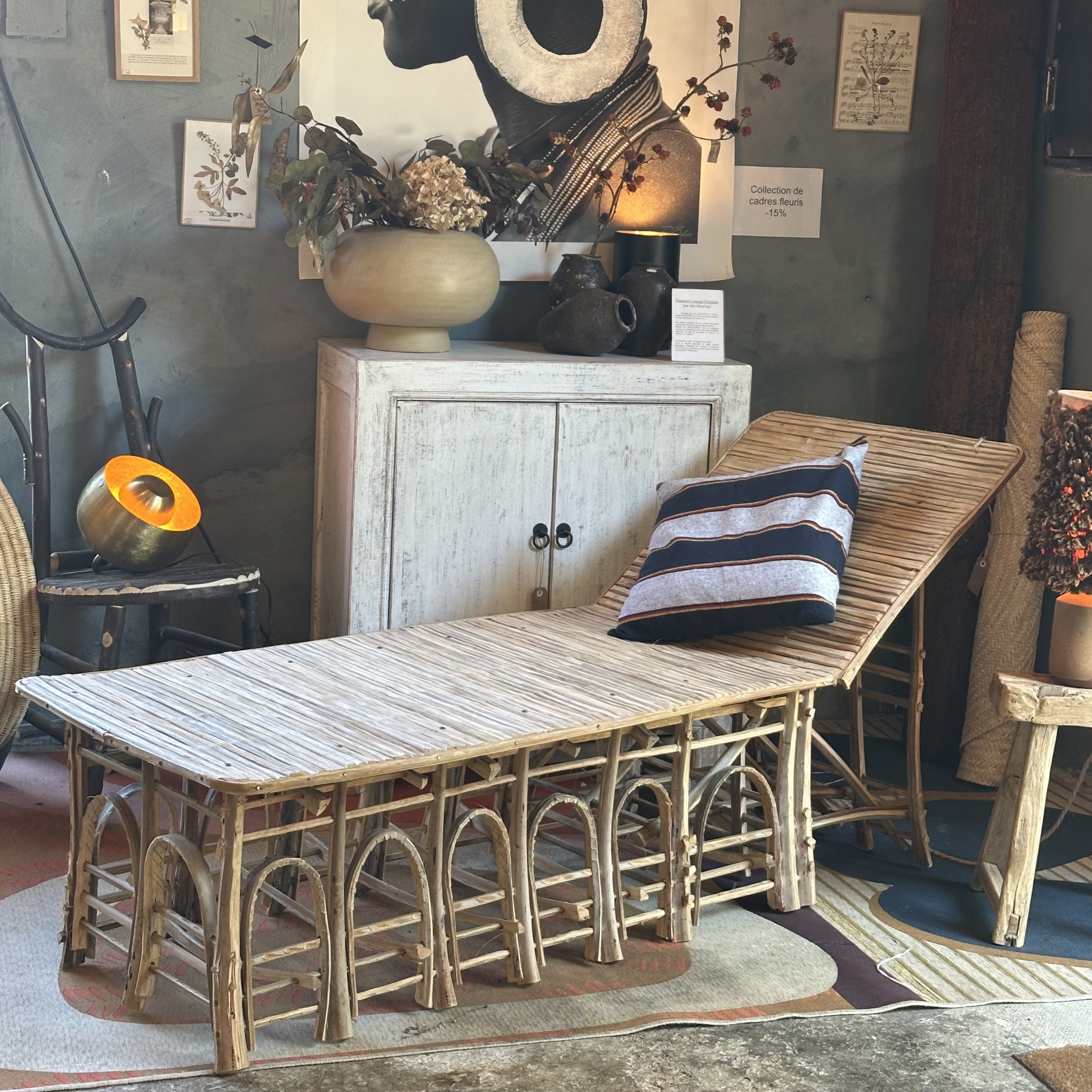 Meuble Artisanal en Bois de Palmier Dattier-Chaise Longue Paloma-Egypte. MobPCl. La Route des Rois. Lifestyle. Mobilier artisanal
