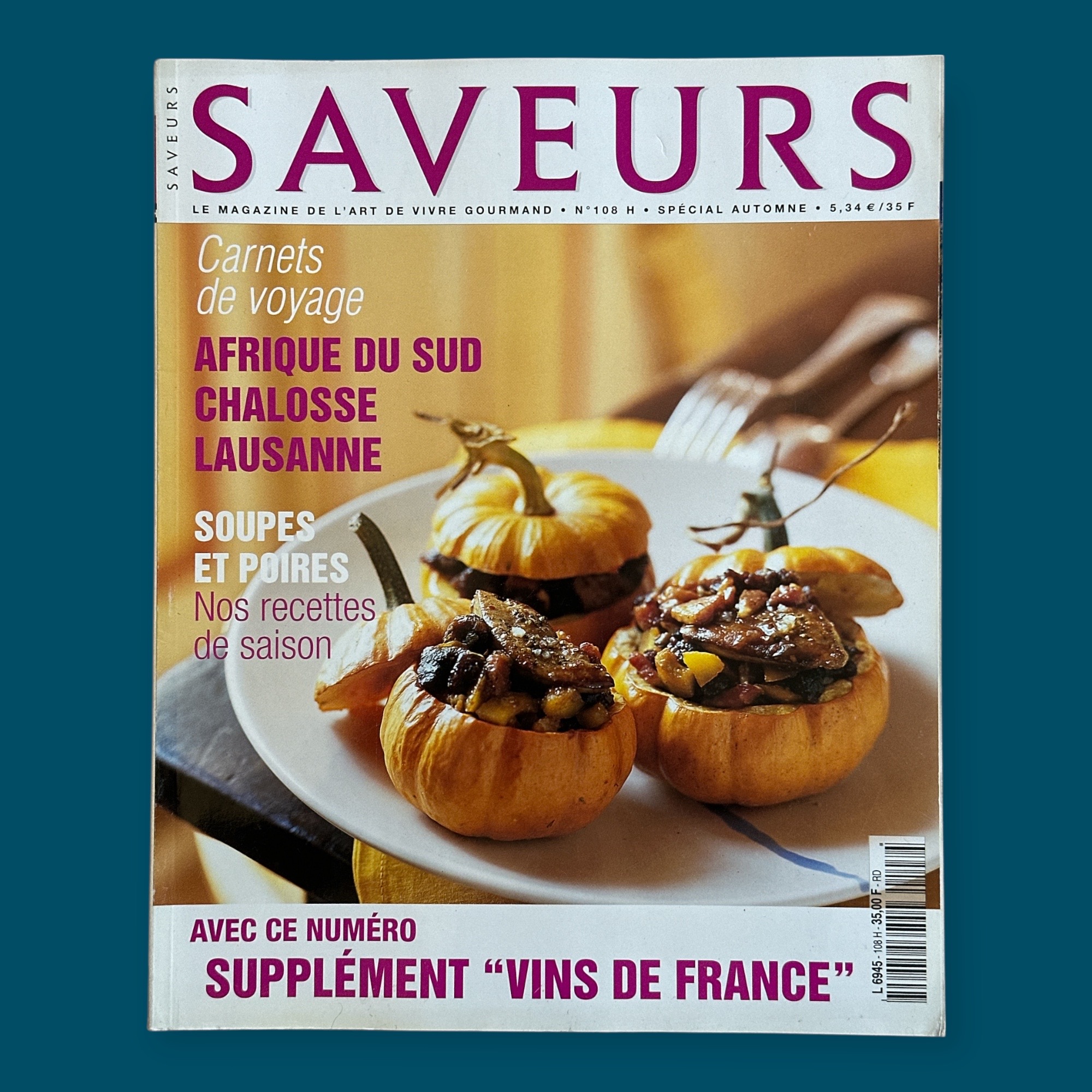 Saveurs N°108 - Afrique du Sud, Chalosse, Lausanne (235x285mm)
