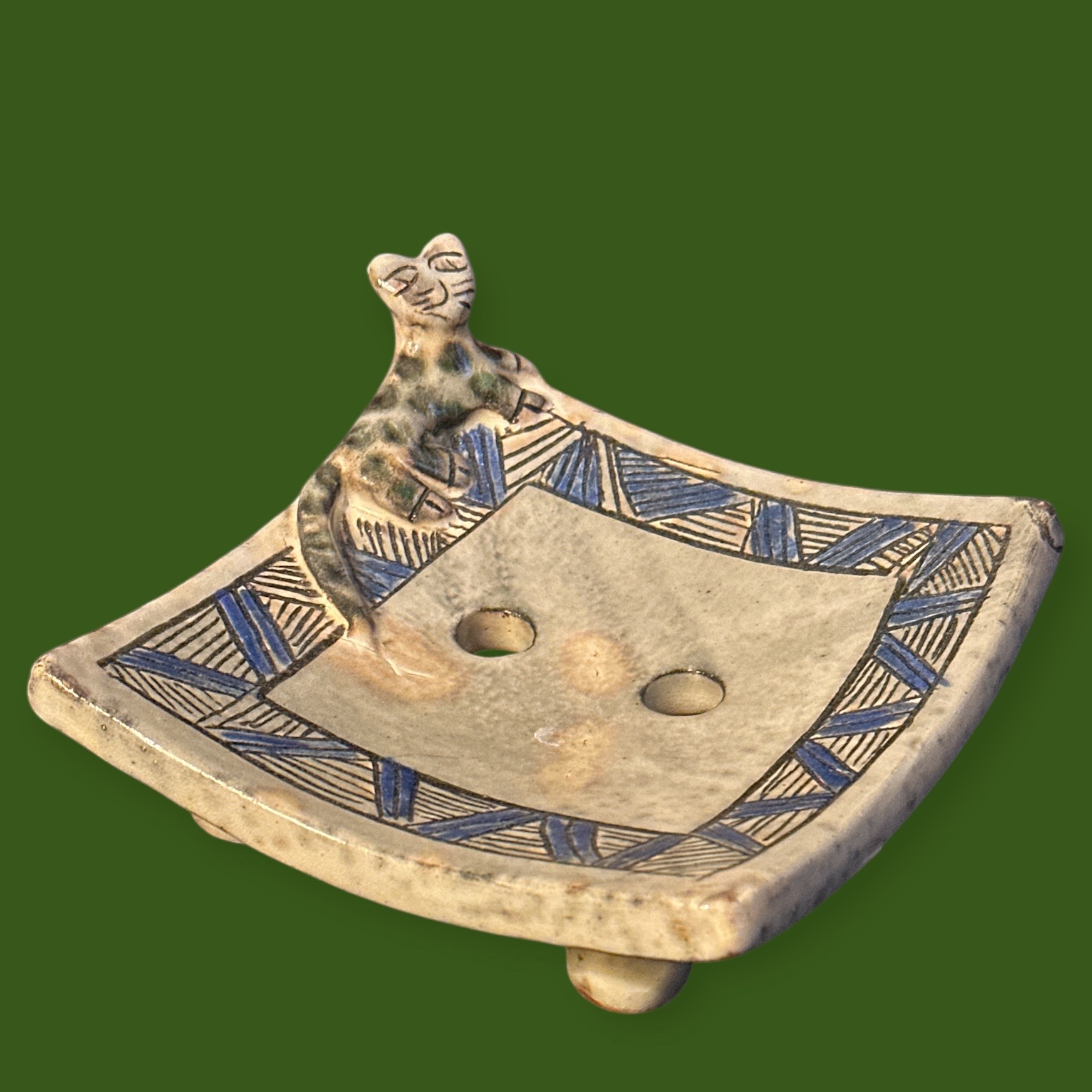 Porte-Savon Céramique Bestiaire du Fayoum Grand Format (14x14cm)