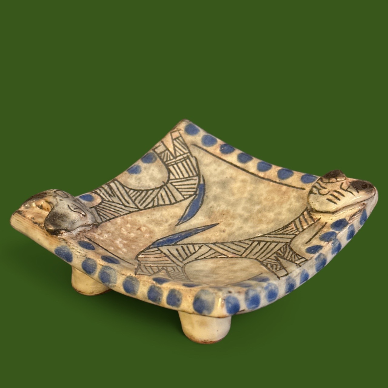 Petit Plat Céramique Ecole du Fayoum (11x11cm)