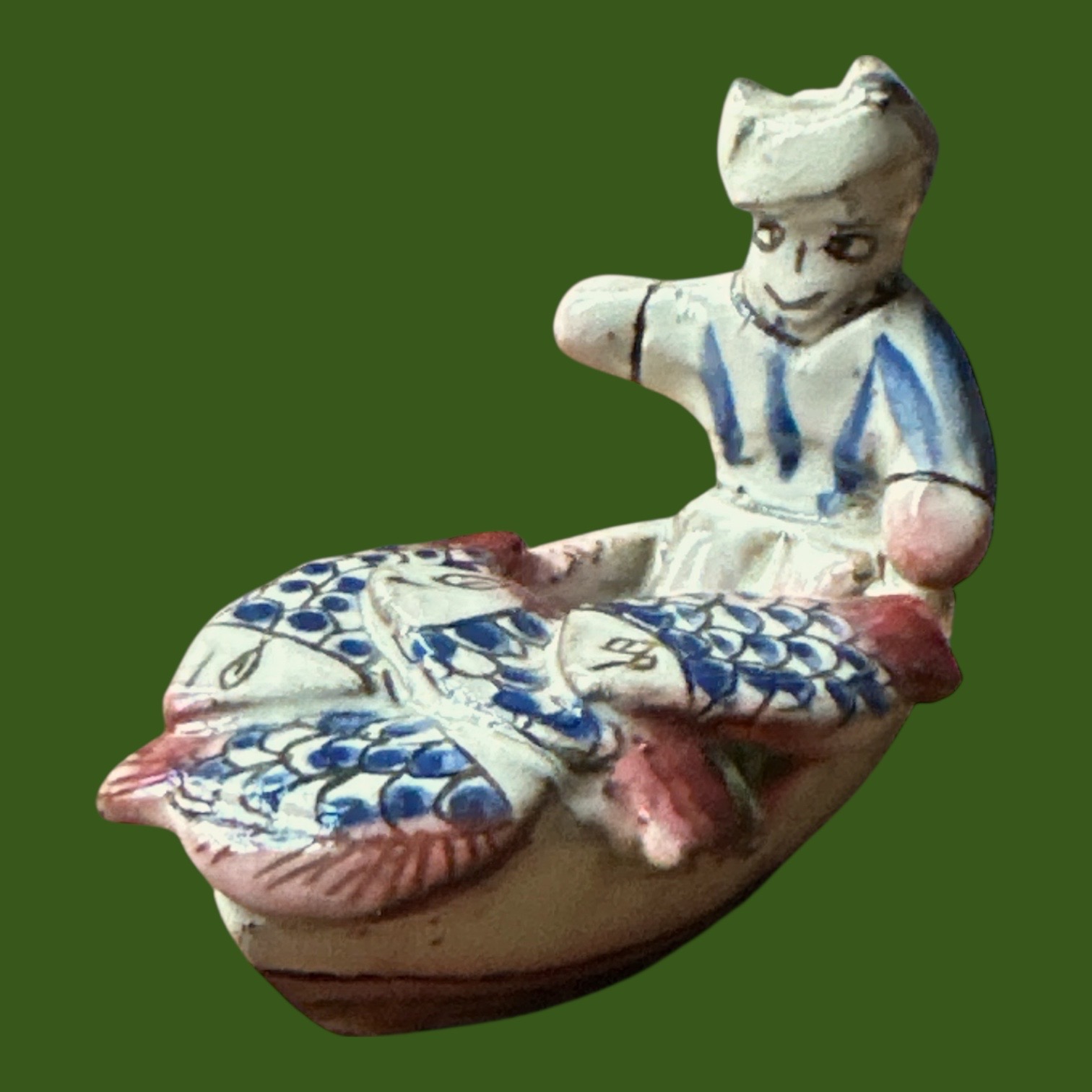 Figurine Pêcheur Céramique Ecole du Fayoum (10x7cm)