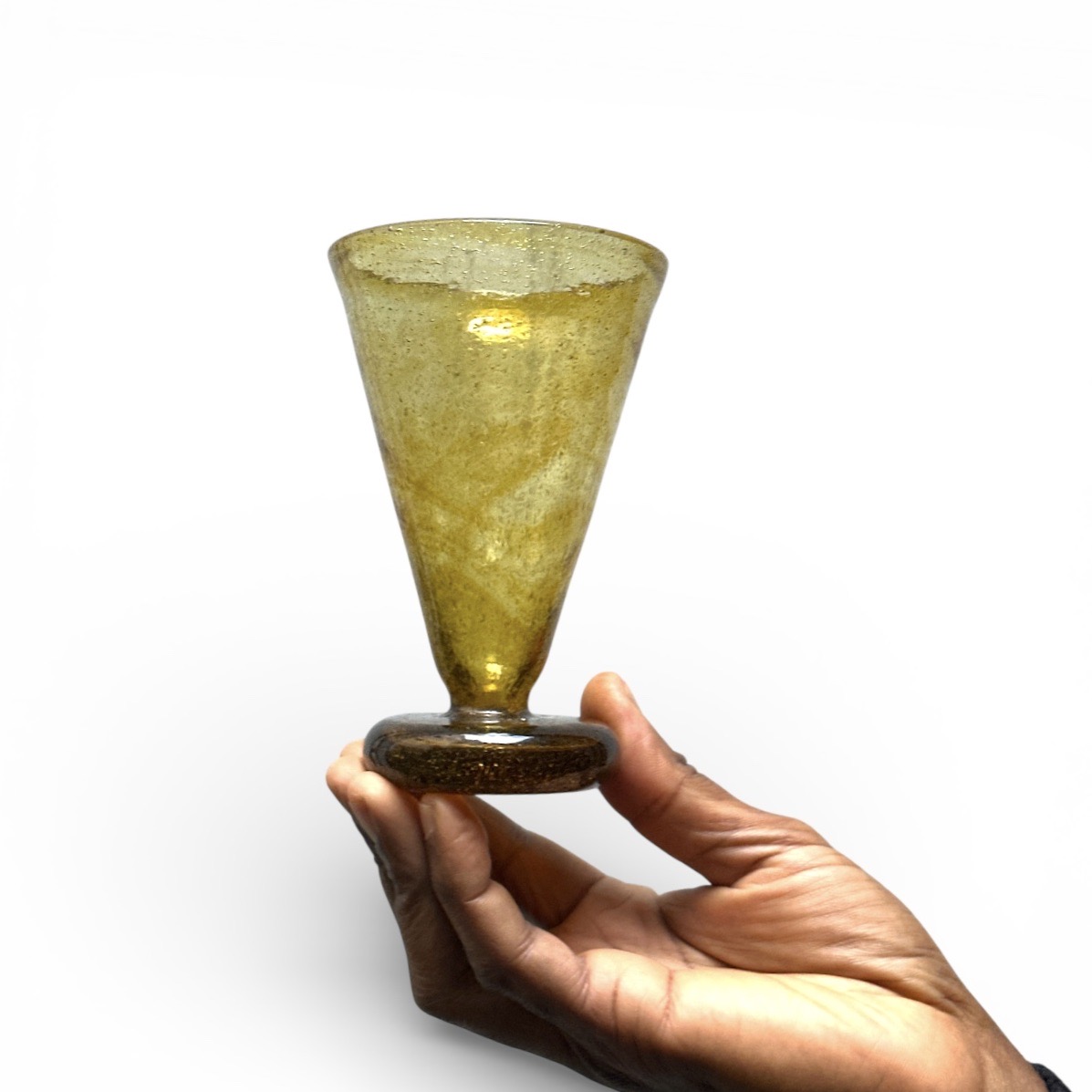 Verre / Coupe Noor doré. VerNo2. La Route des Rois. Lifestyle. Verre soufflé Egypte