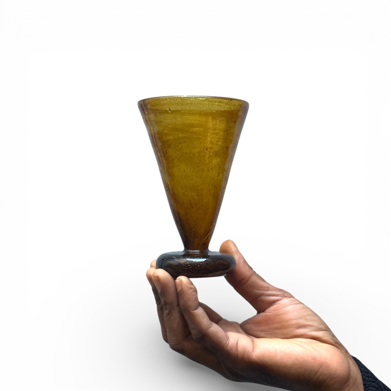 Verre / Coupe Noor ambre miel. VerNo3. La Route des Rois. Lifestyle. Verre soufflé Egypte