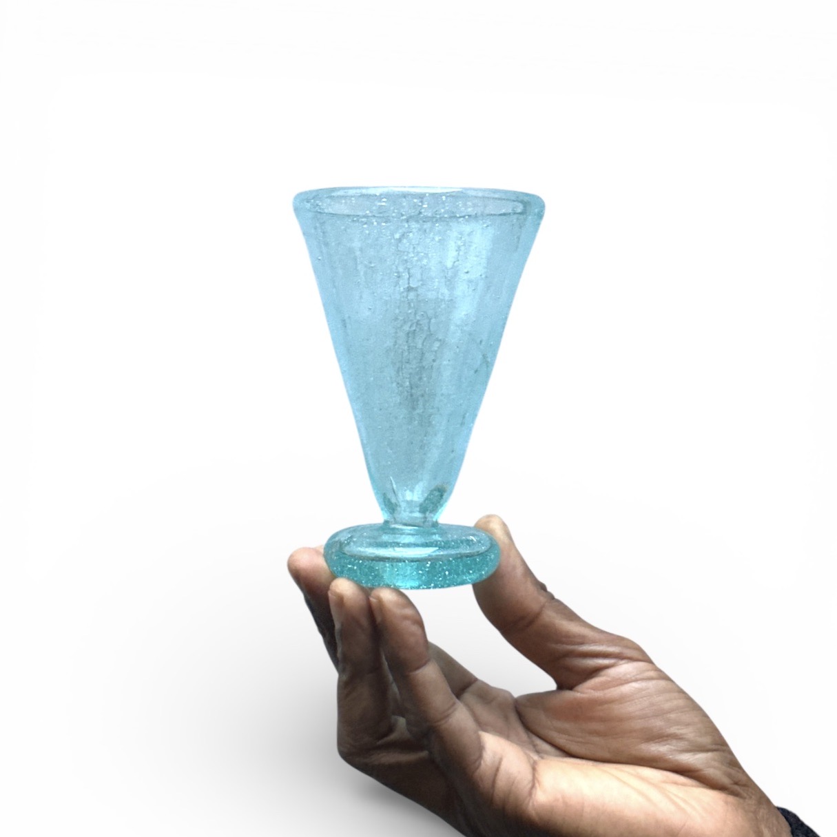 Verre / Coupe Noor bleu menthe. VerNo4. La Route des Rois. Lifestyle. Verre soufflé Egypte
