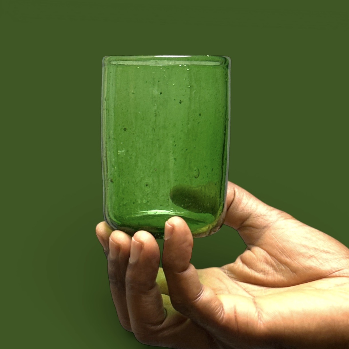 Verre Palantir vert Egypte (7x10cm)
