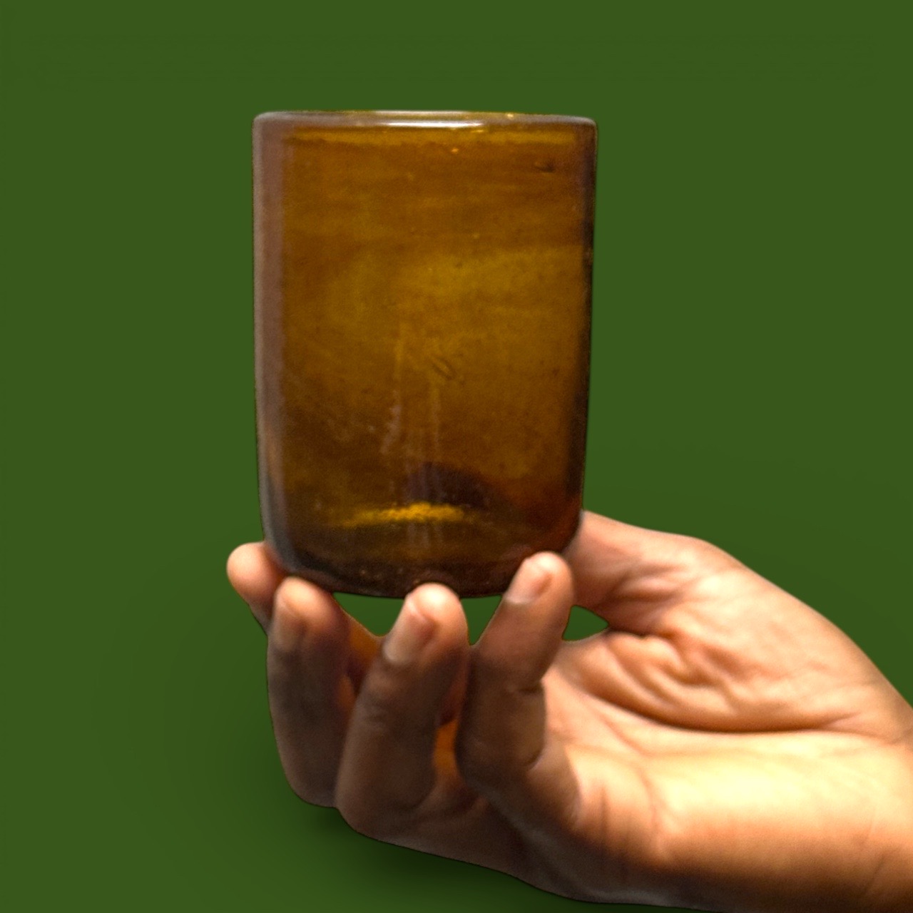 Verre Palantir ambre miel Egypte (7x10cm)