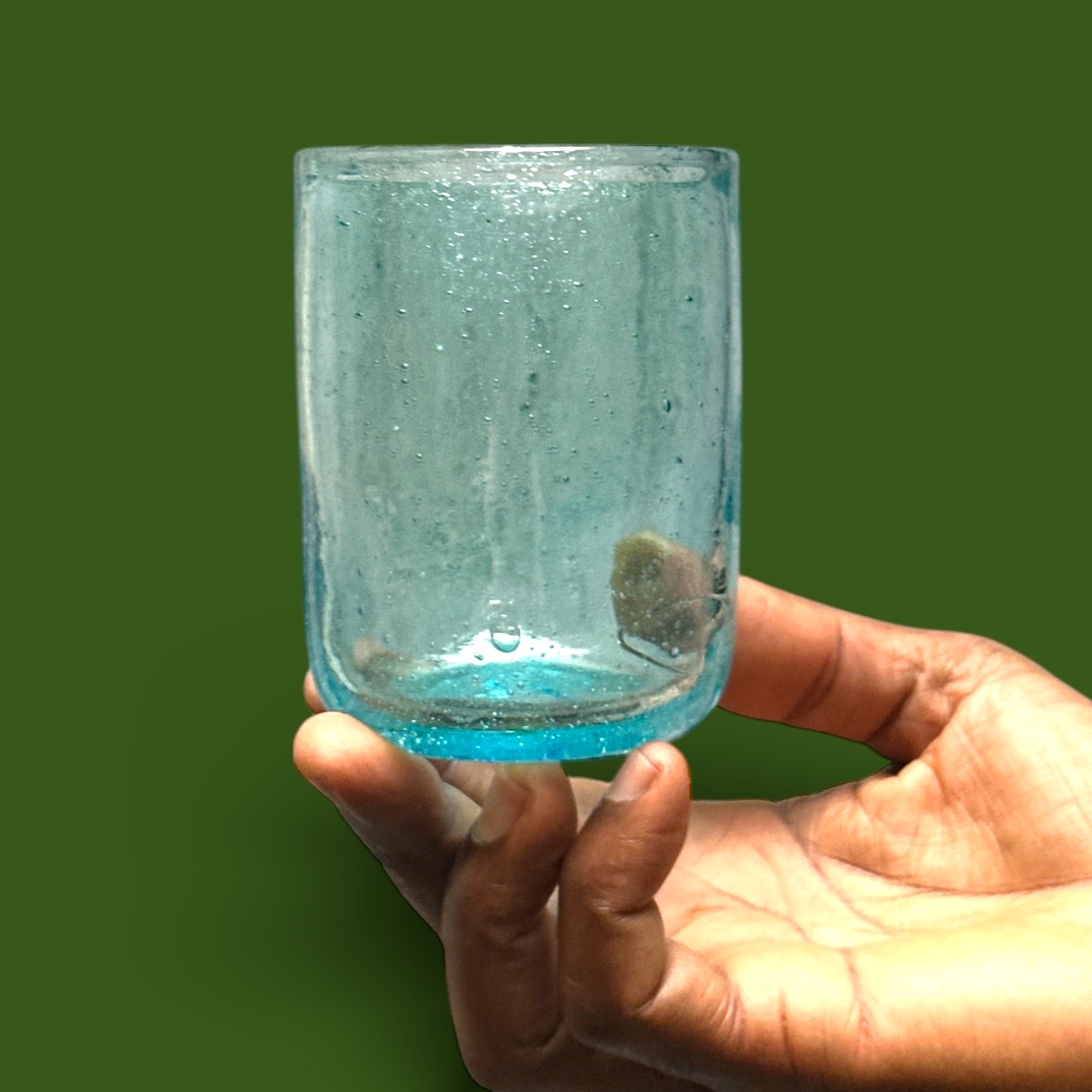 Verre Palantir bleu menthe Egypte (7x10cm)