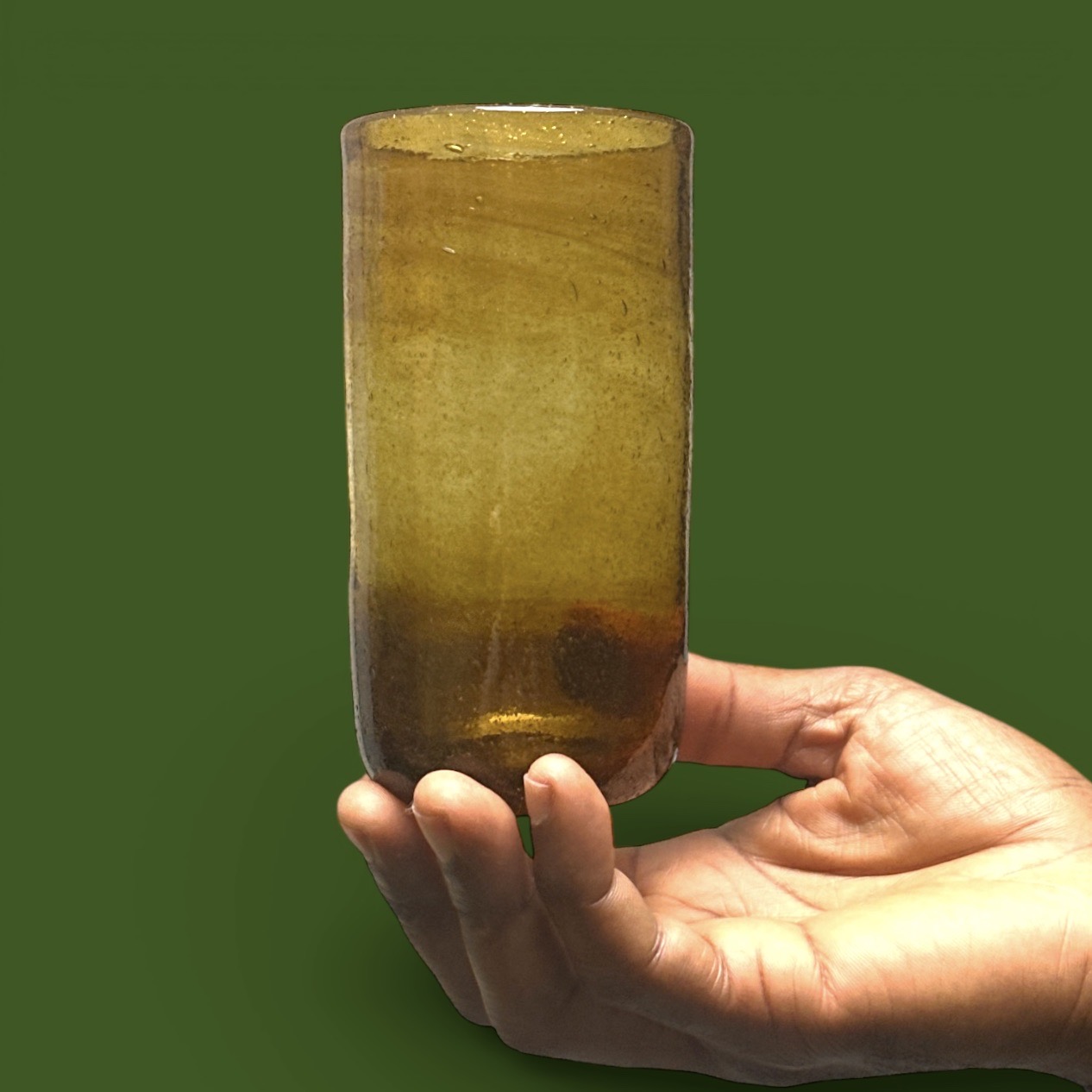 Verre Prométhée ambre Egypte (7x13cm)