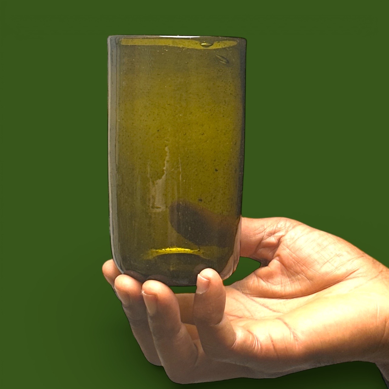 Verre Prométhée kaki Egypte (7x13cm)