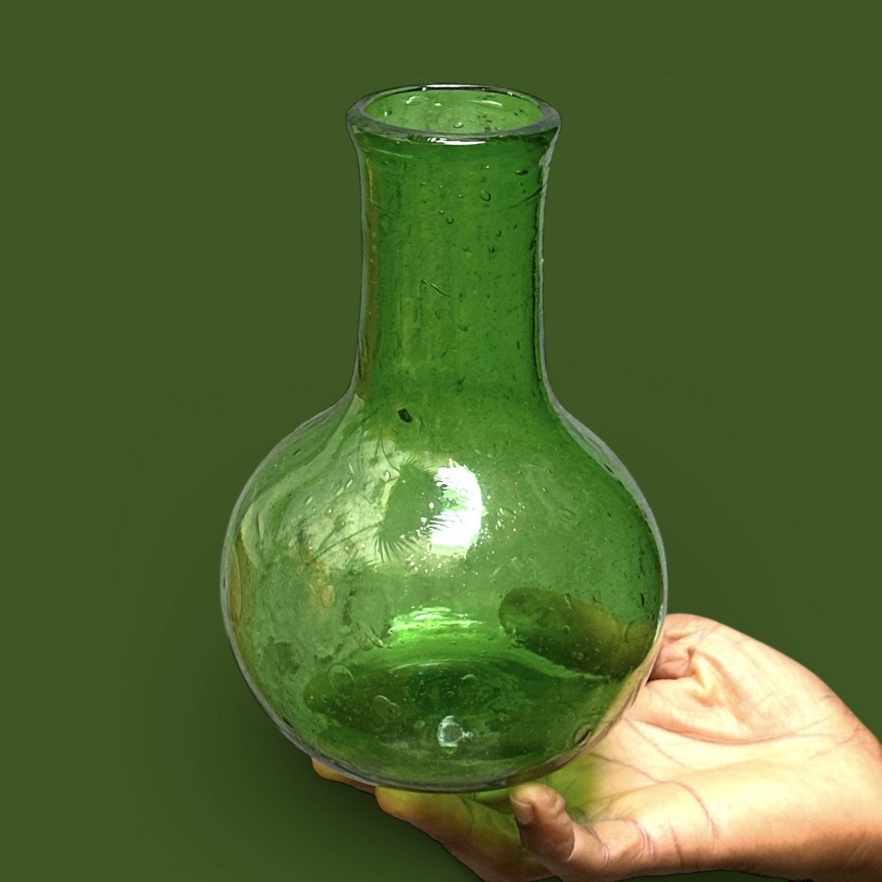 Carafe Mouna verte Egypte (14x20cm)