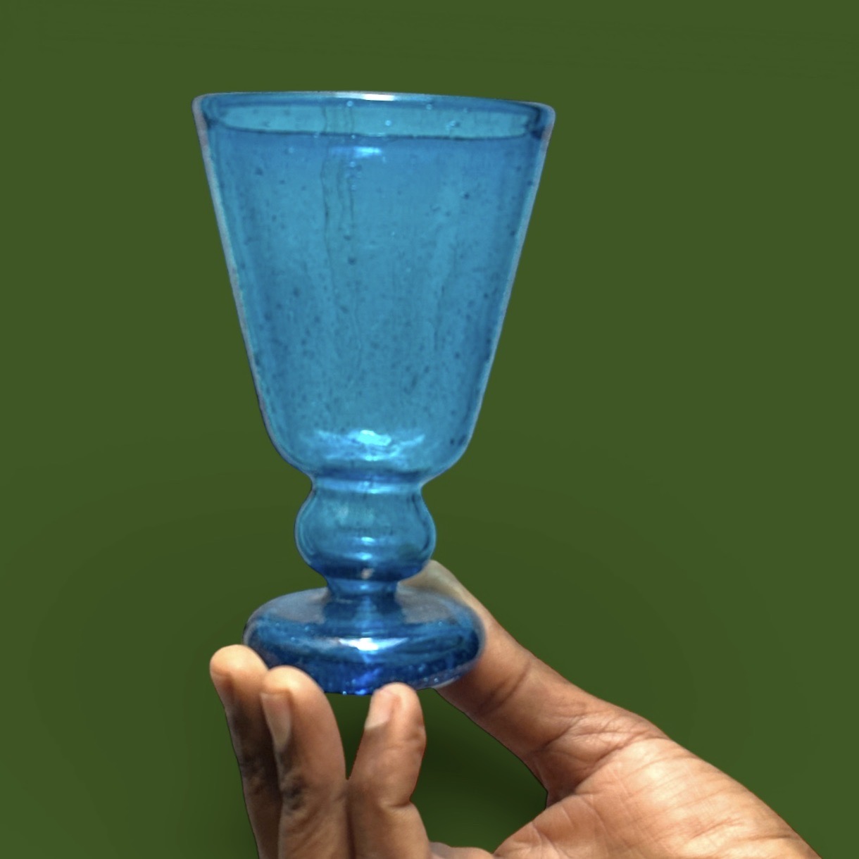 Verre à pied Jafar turquoise Egypte (7x15cm)