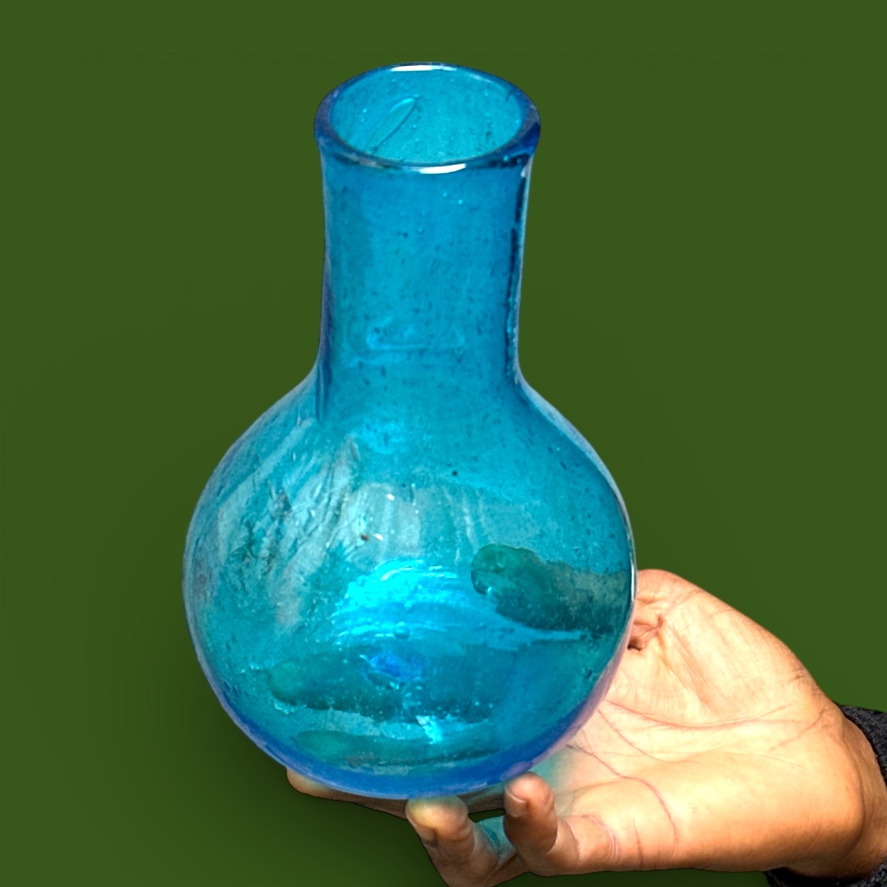 Carafe Mouna turquoise Egypte (14x20cm)