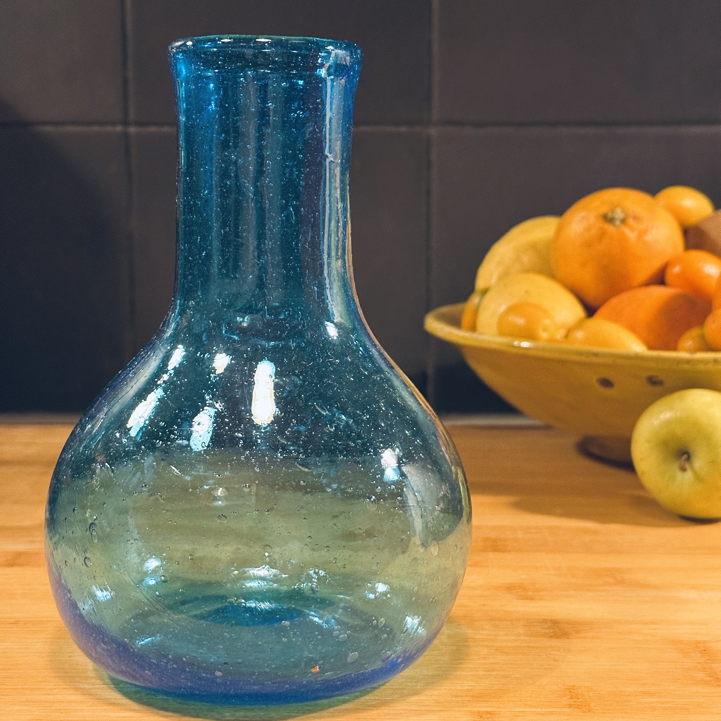 Carafe Mouna turquoise Egypte. VerMoCa11. La Route des Rois. Lifestyle. Verres Soufflés Egypte