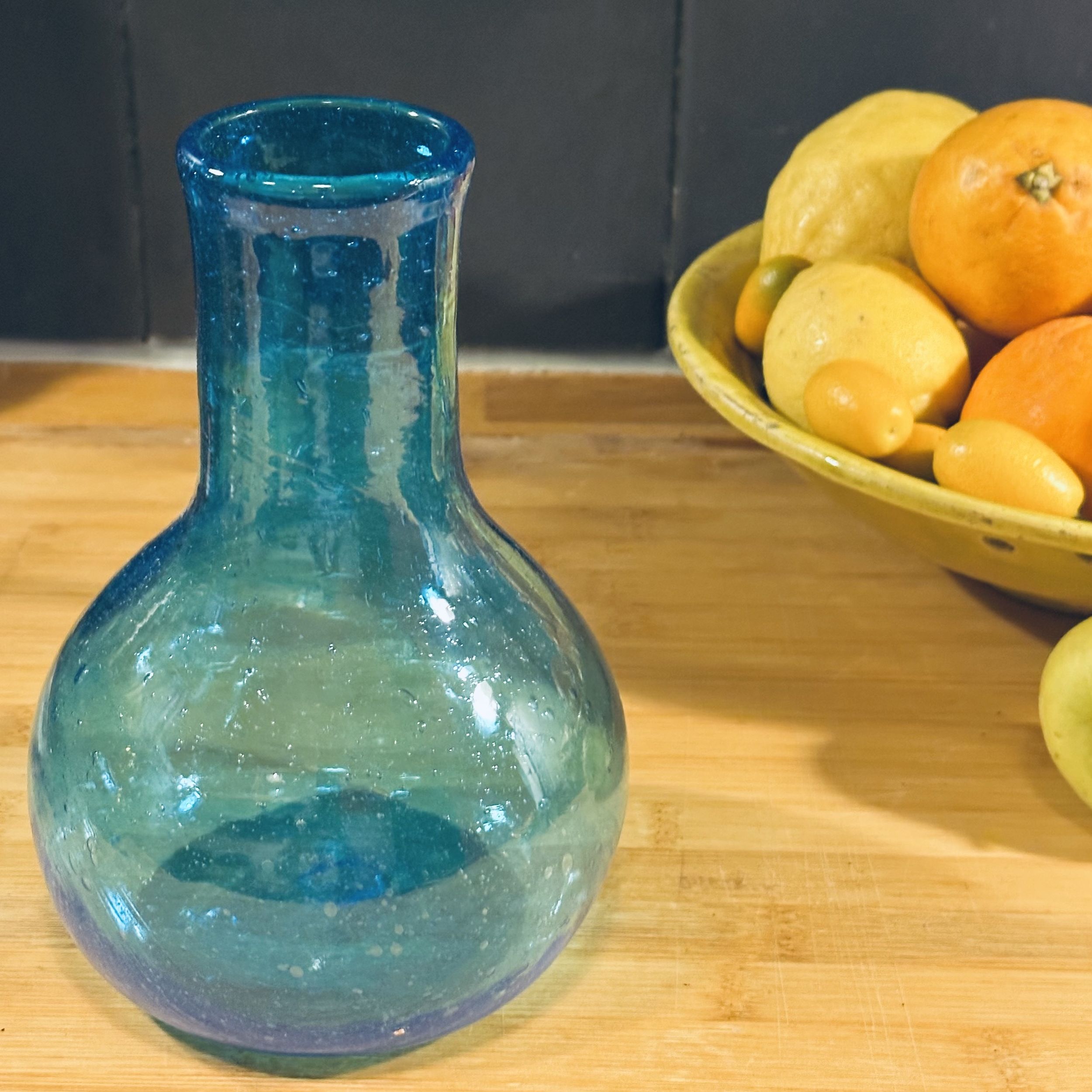 Carafe Mouna turquoise Egypte. VerMoCa11. La Route des Rois. Lifestyle. Verres Soufflés Egypte