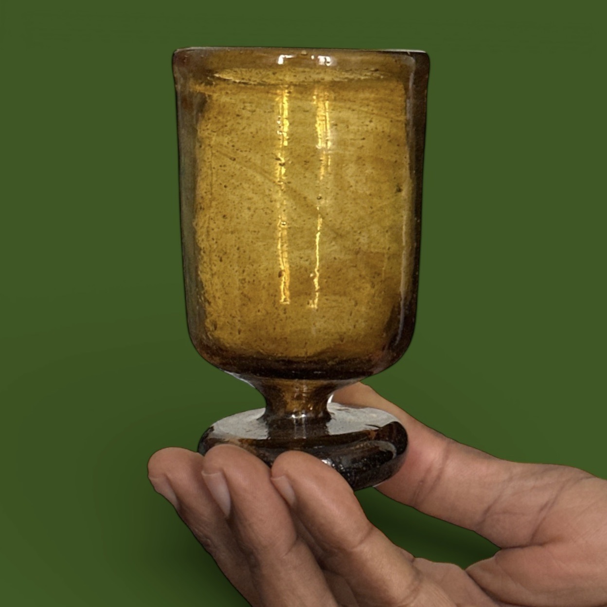 Verre Shérazade ambre miel Egypte (12x7cm)