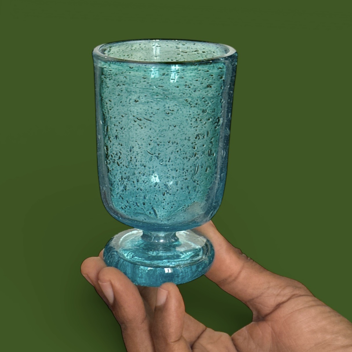 Verre Shérazade bleu menthe Egypte (12x7cm)