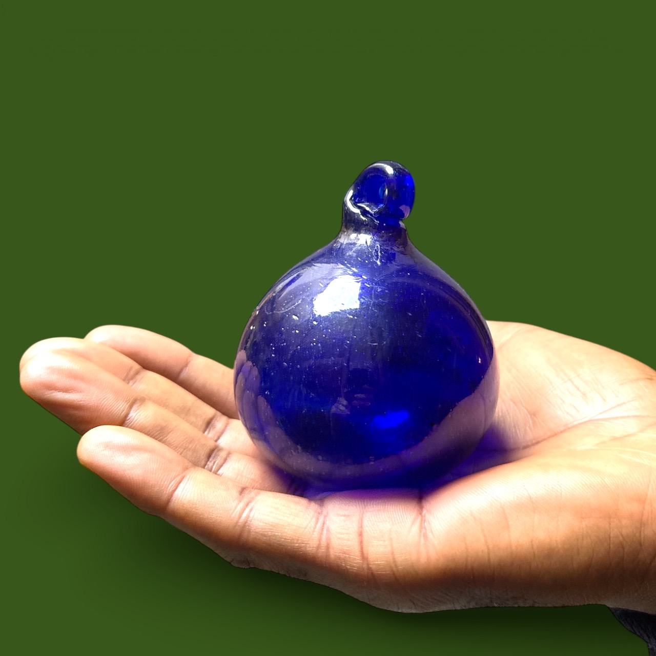 Boule de verre bleu nuit. Aurora Egypte. Small (8x10cm)