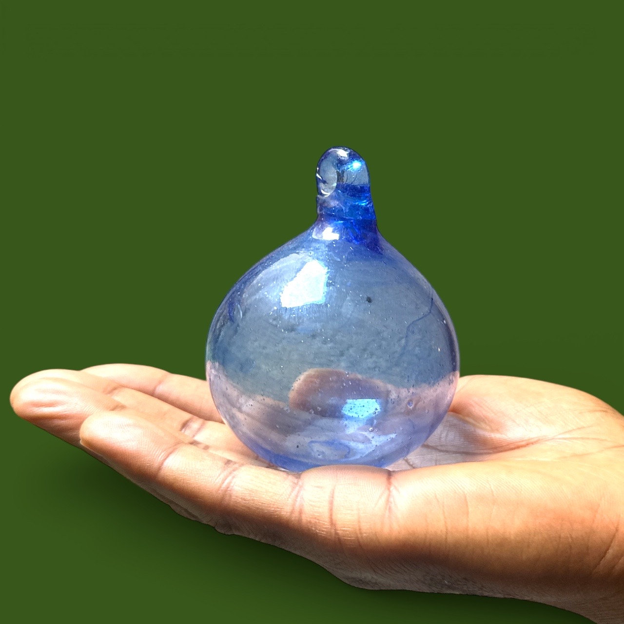 Boule de verre bleue aube. Aurora Egypte. Small (8x10cm)