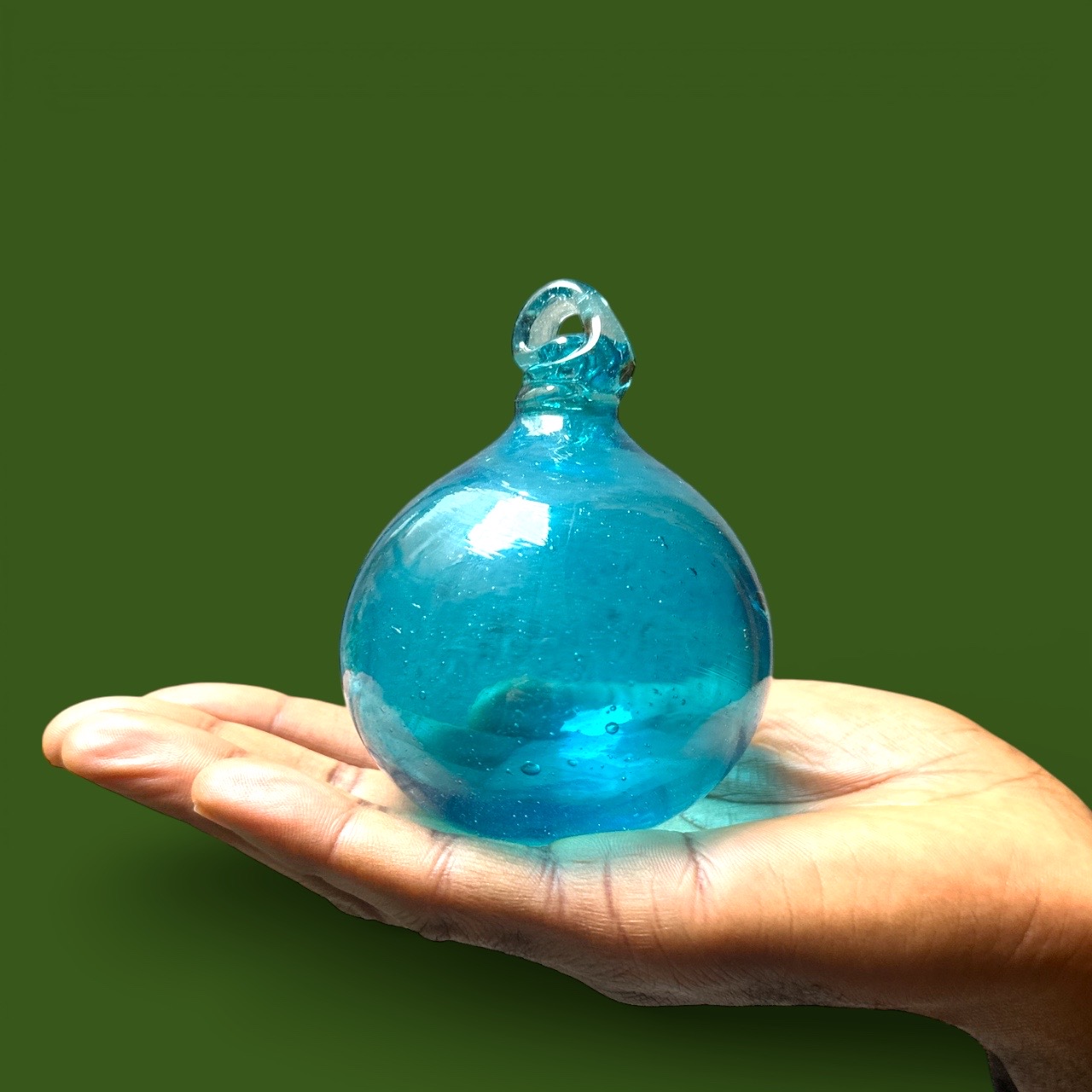 Boule de verre turquoise. Aurora Egypte. Small (8x10cm)