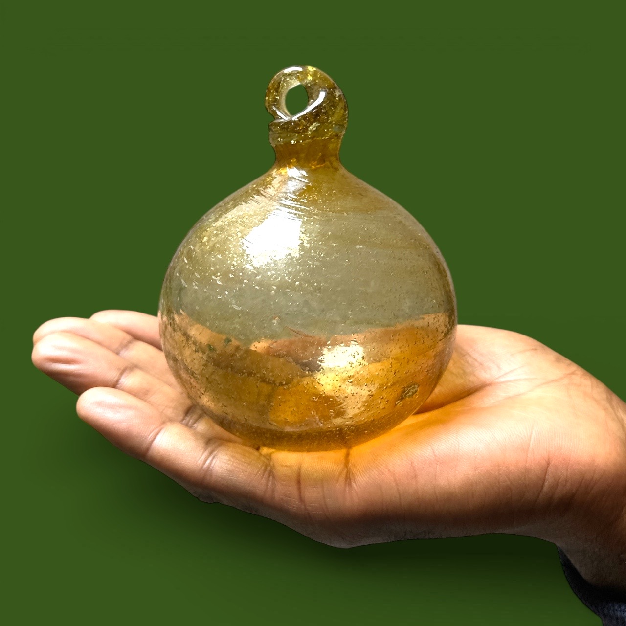 Boule de verre dorée. Aurora Egypte. Medium (10x12cm)