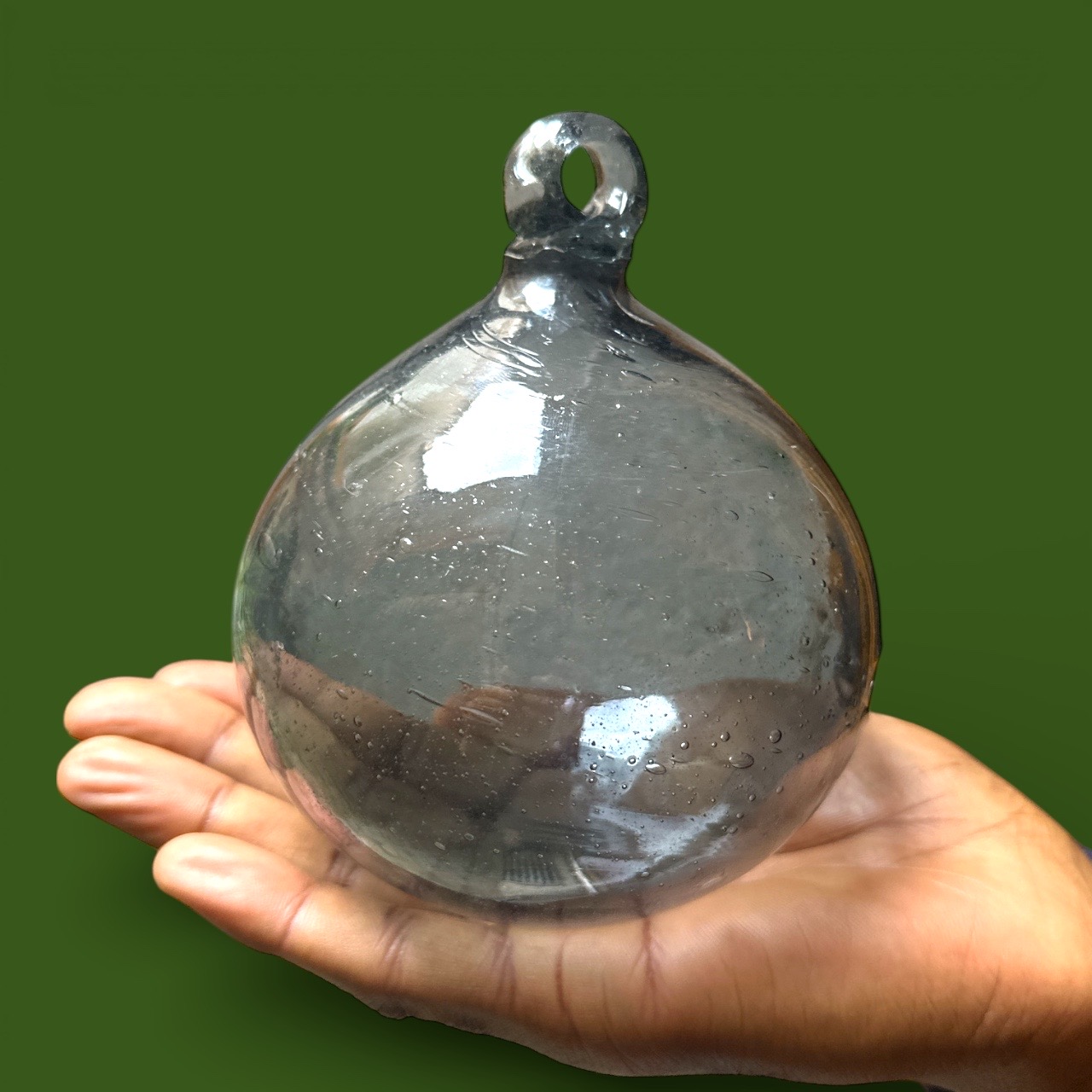 Boule de verre grise. Aurora Egypte. Medium Large (13x15cm)