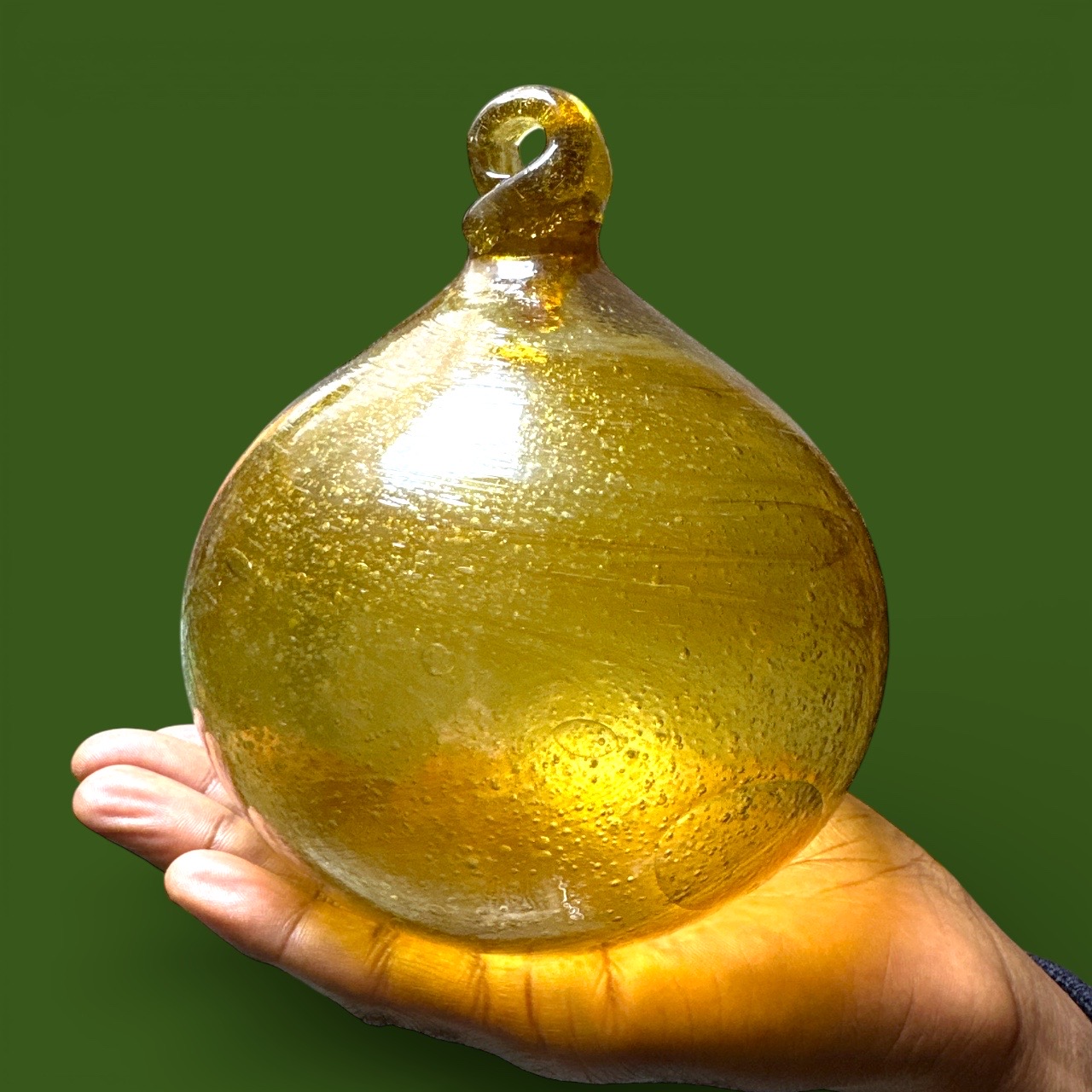 Boule de verre dorée. Aurora Egypte. Large (14x16cm)