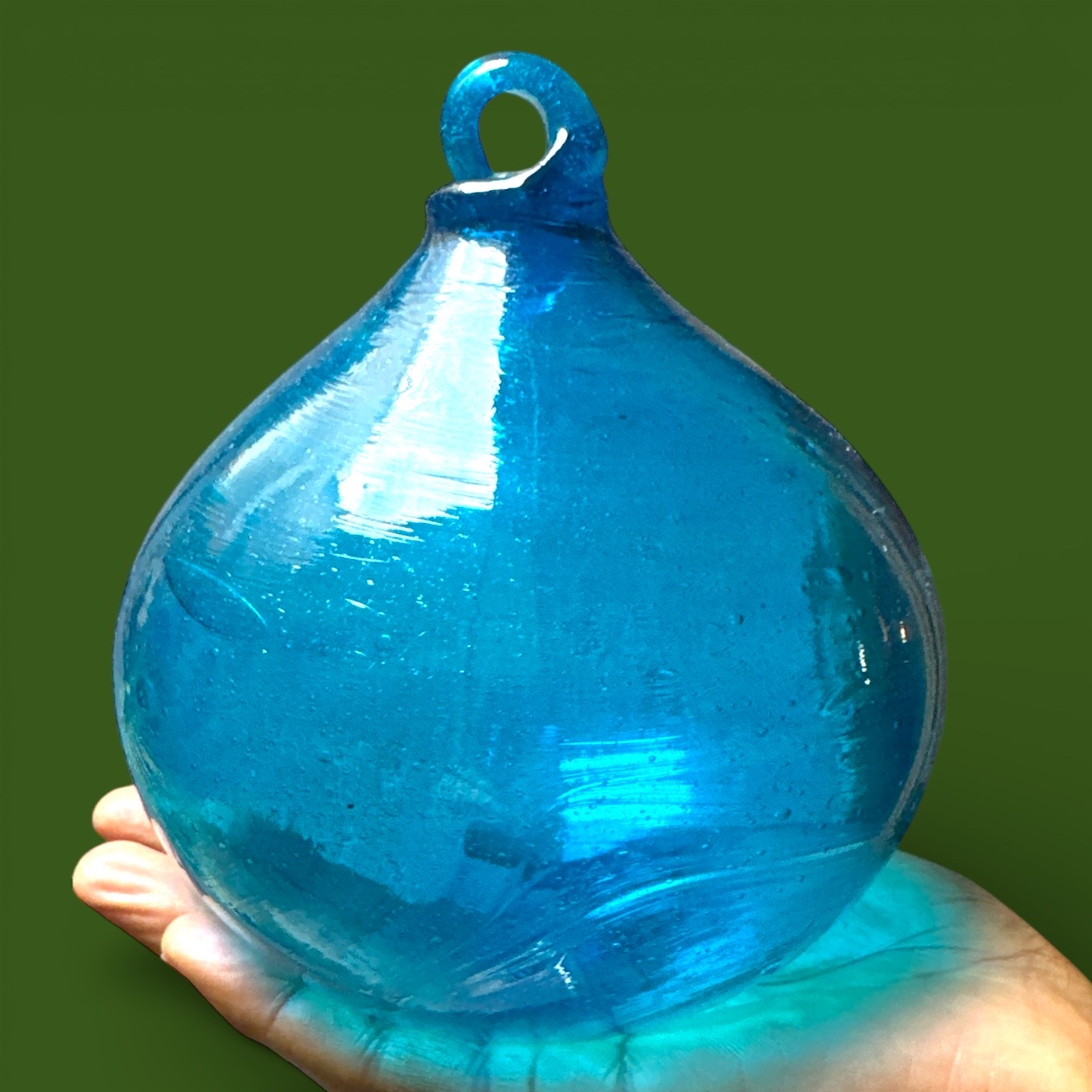 Boule de verre turquoise. Aurora Egypte. Extra Large (15x18cm)