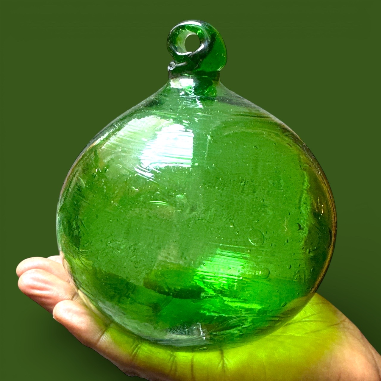 Boule de verre verte. Aurora Egypte. Extra Large (15x18cm)