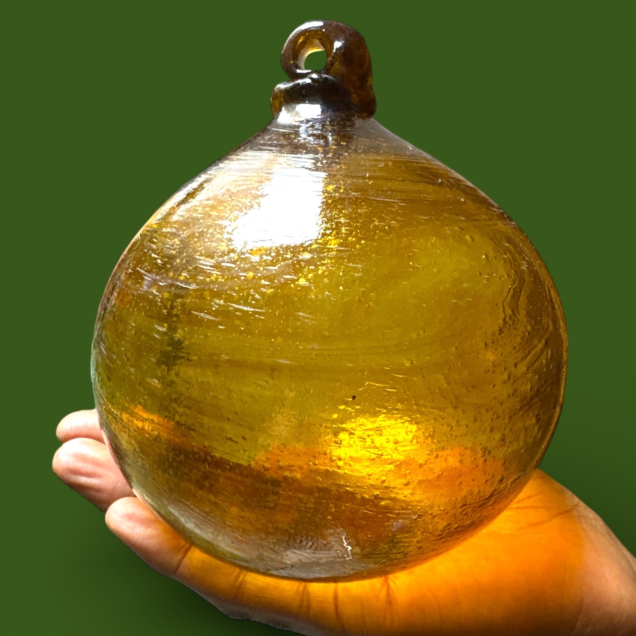 Boule de verre ambre. Aurora Egypte. Extra Large (15x18cm)