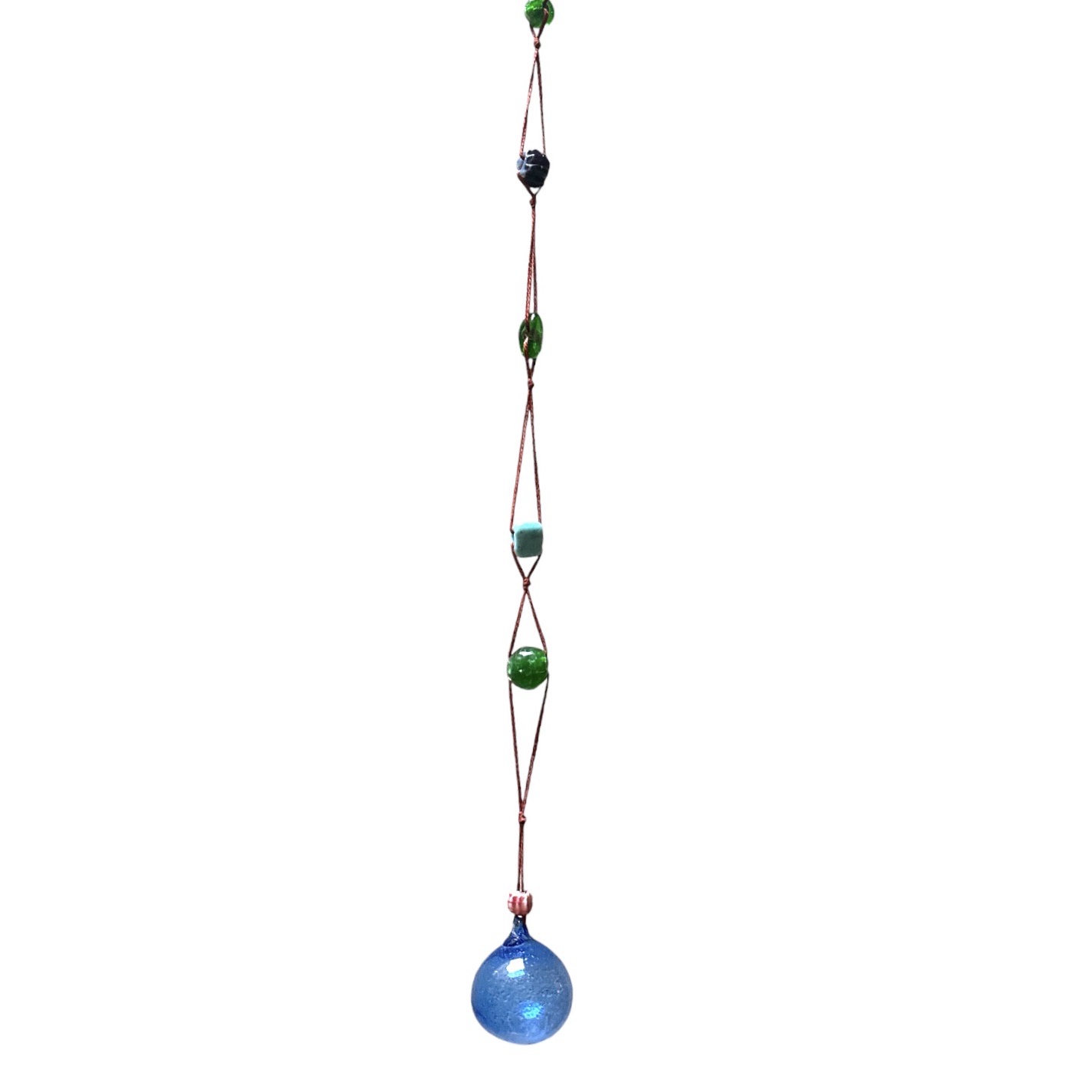 Guirlande Verre Soufflé bleu orage Bulle Ornement. VerGuiB9. Lifestyle. Pâte de Verre Décorative
