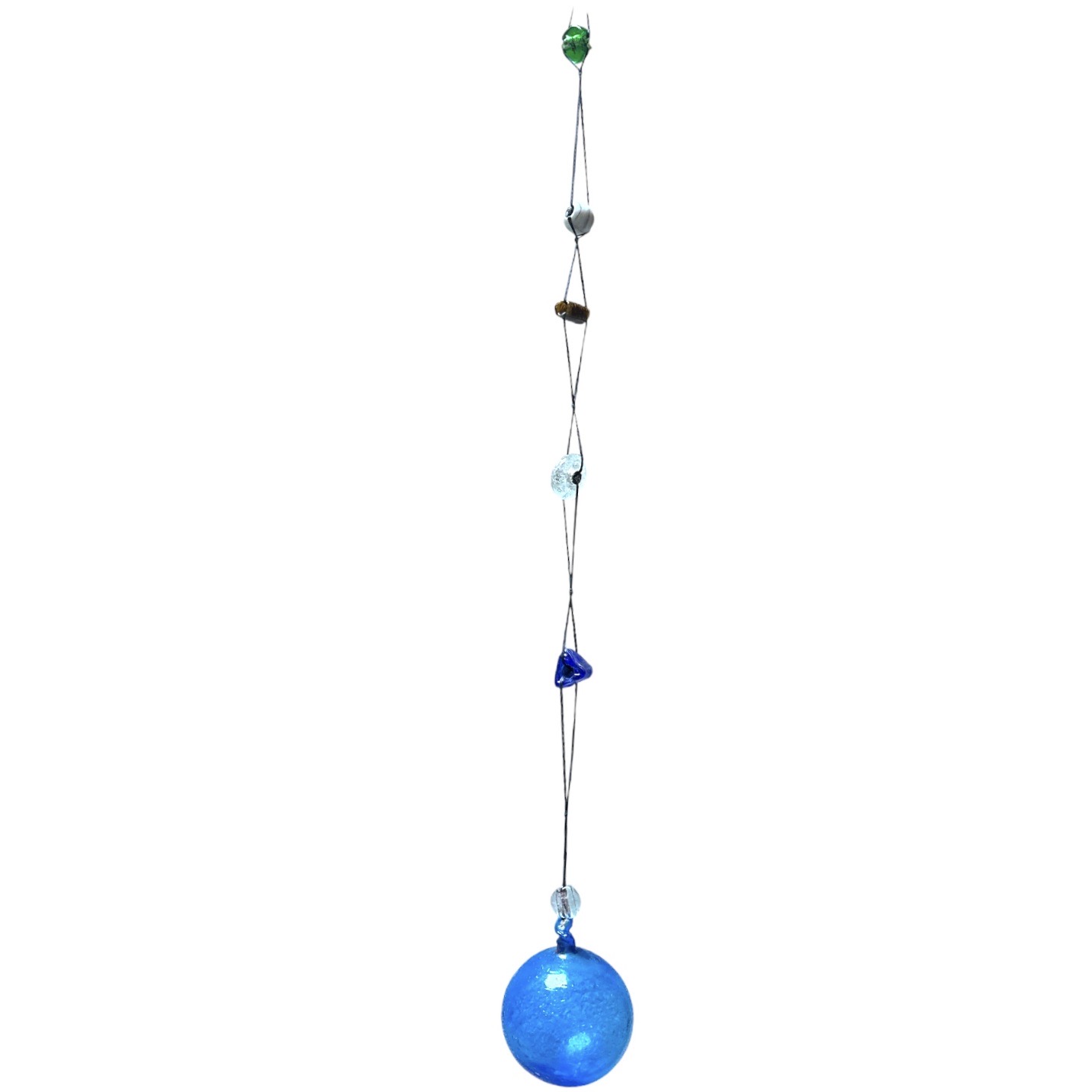 Guirlande Verre Soufflé turquoise. Bulle Ornement. VerGuiB4. Lifestyle. Pâte de Verre Décorative