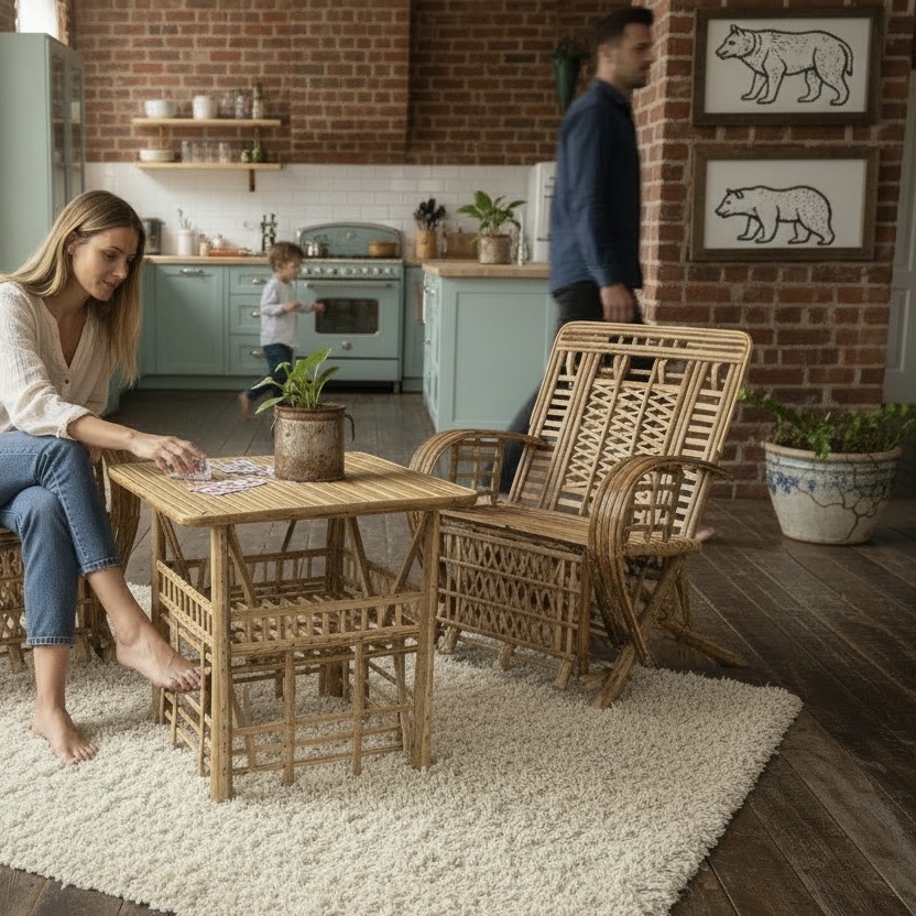 Meubles en palme de dattier-Salon Indoor-Oudoor-Egypte. La Route des Rois. Lifestyle. Mobilier artisanal