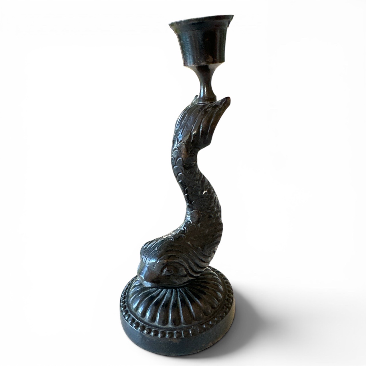 Bougeoir Carpe Koi. Bro1Deco4. La Route des Rois. Brocante