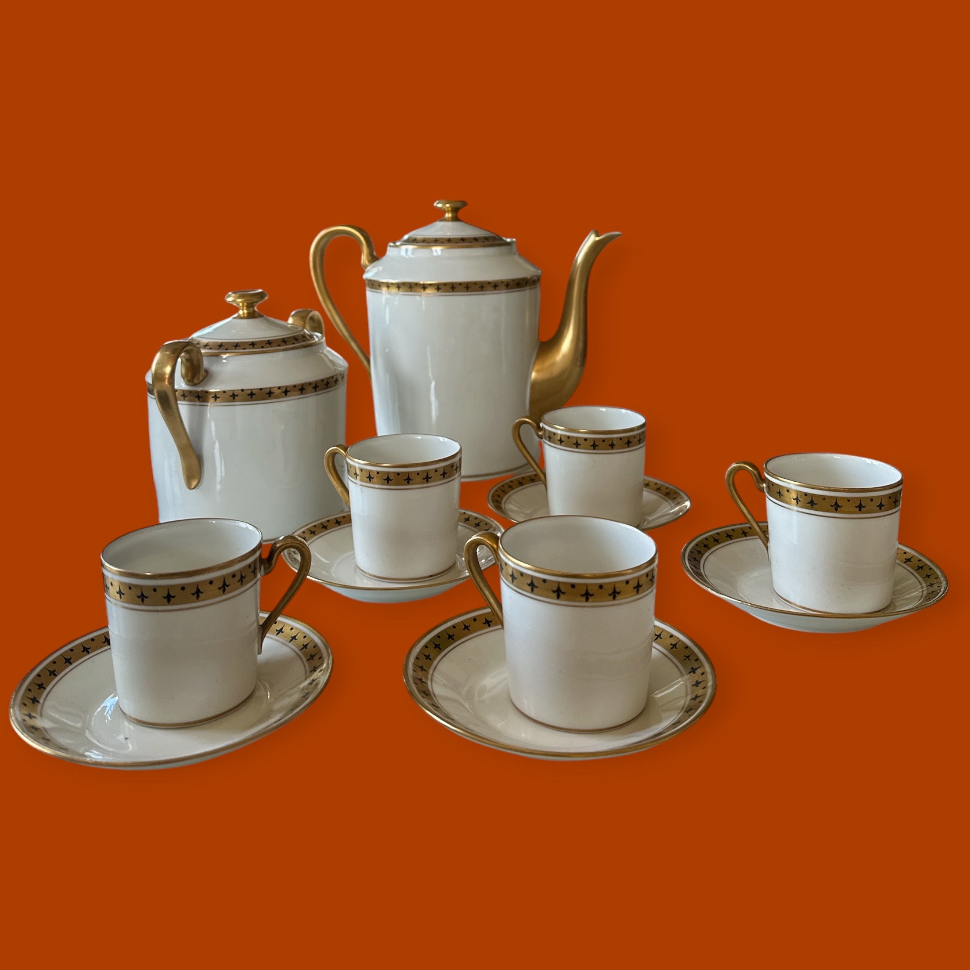 Servince à Café Vintage Porcelaine de Limoge (23x20cm)