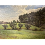 Tableau Paysage Provençal Auguste Valère. BroTabAV2. La Route des Rois. Brocante