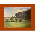 Tableau Paysage Provençal Auguste Valère. BroTabAV2. La Route des Rois. Brocante