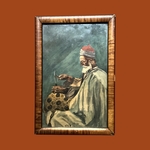 Artisan ciseleur marocain à l'œuvre.Bro1Aq3. La Route des Rois. Aquarelle encadrée. Brocante