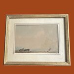 Aquarelle par Jules Jamin vers 1855. BroAqJJ2. La Route des Rois. Brocante