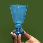 Verre à pied Jafar turquoise Egypte. VerJa7. La Route des Rois. Lifestyle. Verre soufflé Egypte