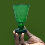 Verre à pied Jafar vert Égypte. VerJa3. La Route des Rois. Lifestyle. Verres Soufflés Egypte
