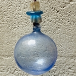 Guirlande Verre Soufflé bleu orage. Bulle Ornement. VerGuiB8. Lifestyle. Pâte de Verre Décorative
