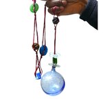 Guirlande Verre Soufflé bleu orage. Bulle Ornement. VerGuiB7. Lifestyle. Pâte de Verre Décorative
