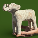 Figurine en terre cuite Fayoum - Eléphant - Egypte. PotFAn7. La Route des Rois. Lifestyle. Poterie