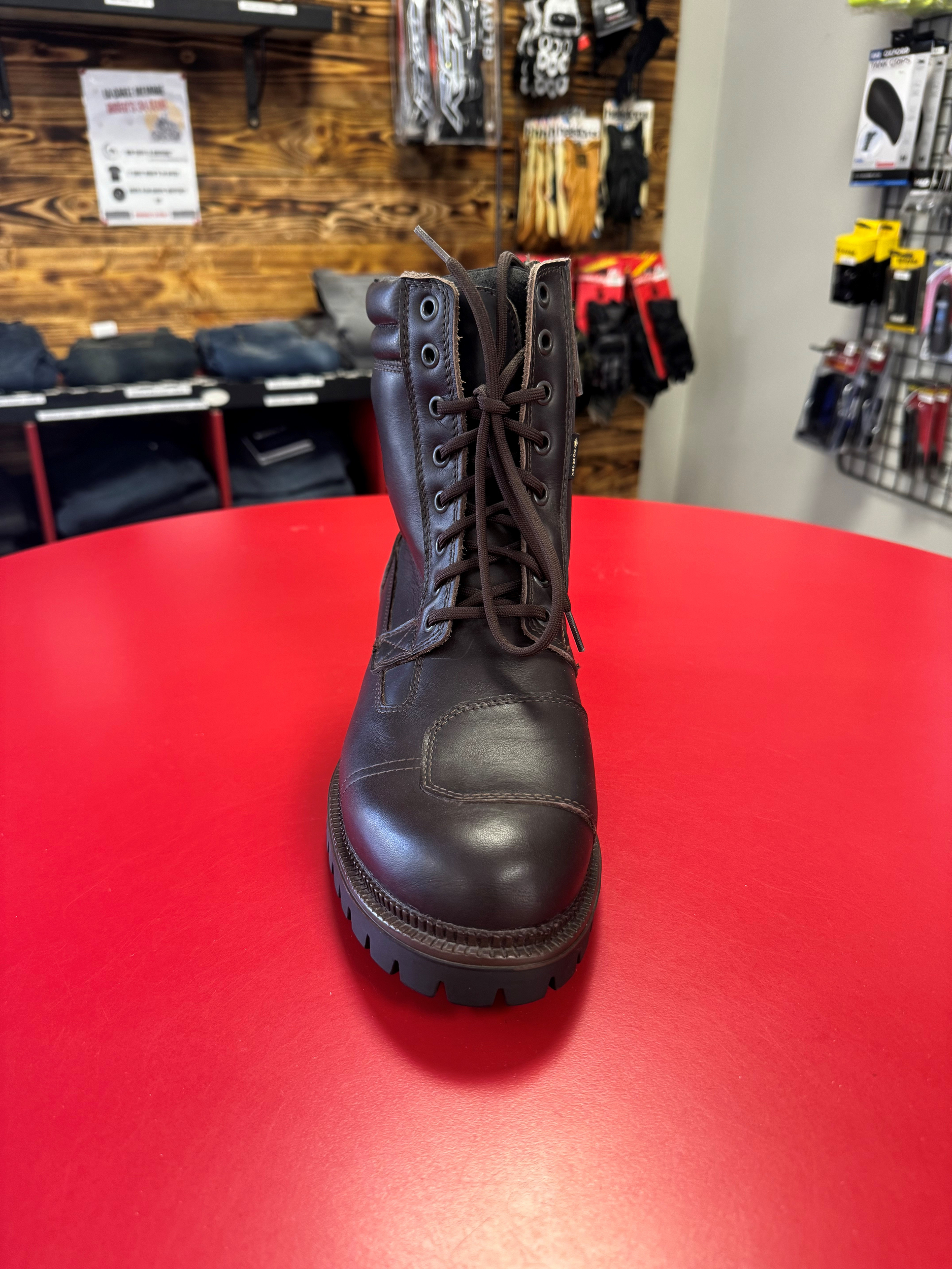 chaussuresbottesmotobikergaernegstonegoretexmarronriders34magasinmotosaintjeandevedasbheraultoccitanieprotectionmalleolecuirlacetzippromo3